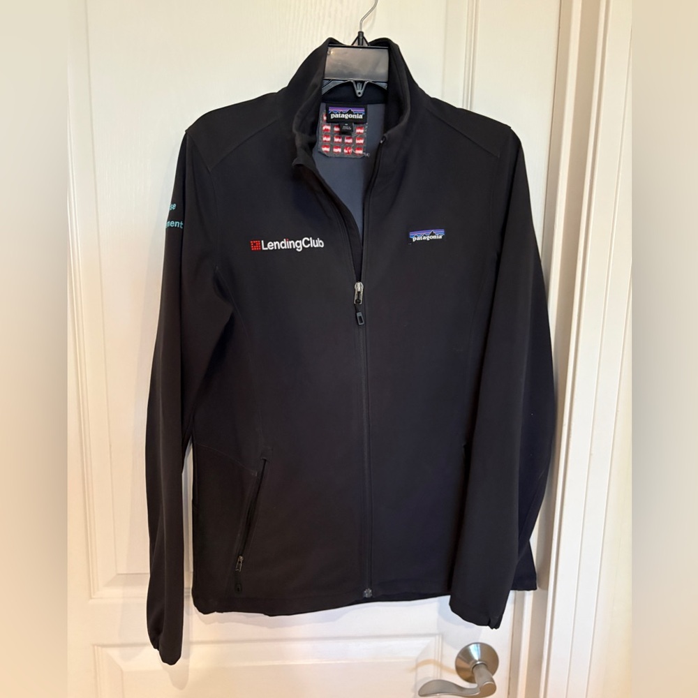 Womens Patagonia Sidesend Soft Shell Full Zip Jacket Size‎ Medium Black Logo